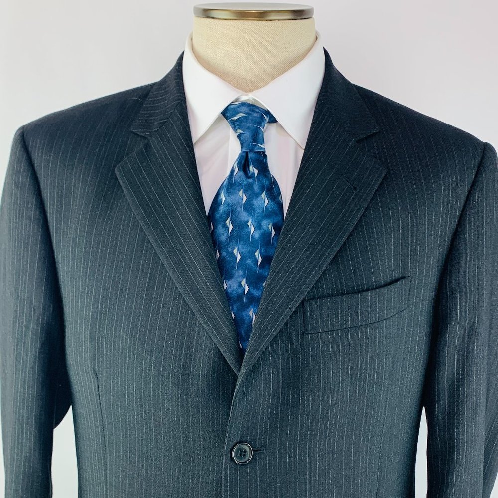 Ermenegildo Zegna Su Misura Two Button Pin Stripe Jacket Blazer